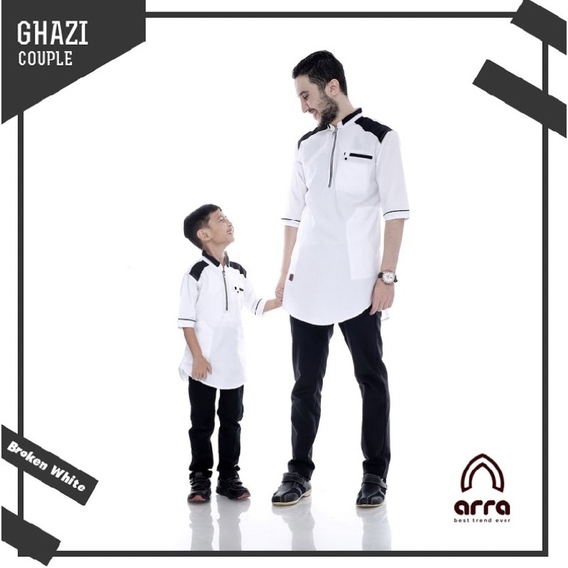 Baju Koko Couple Ayah Dan Anak Lengan Pendek Arra Ghazi Baju Kokoh Muslim Kurta Pakistan