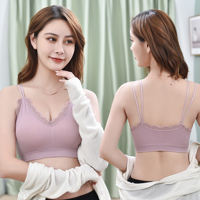 ❀ Chingu ❀ PW103 COD Sport Bra Yoga Olahraga Fashion Wanita Renda Tanpa Kawat Seksi Import Surabaya