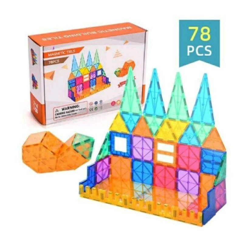 Magnetic tiles 75 pcs preloved