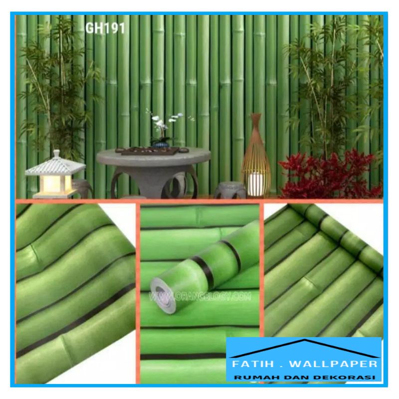 Walpaper dinding motif bambu / walpeper