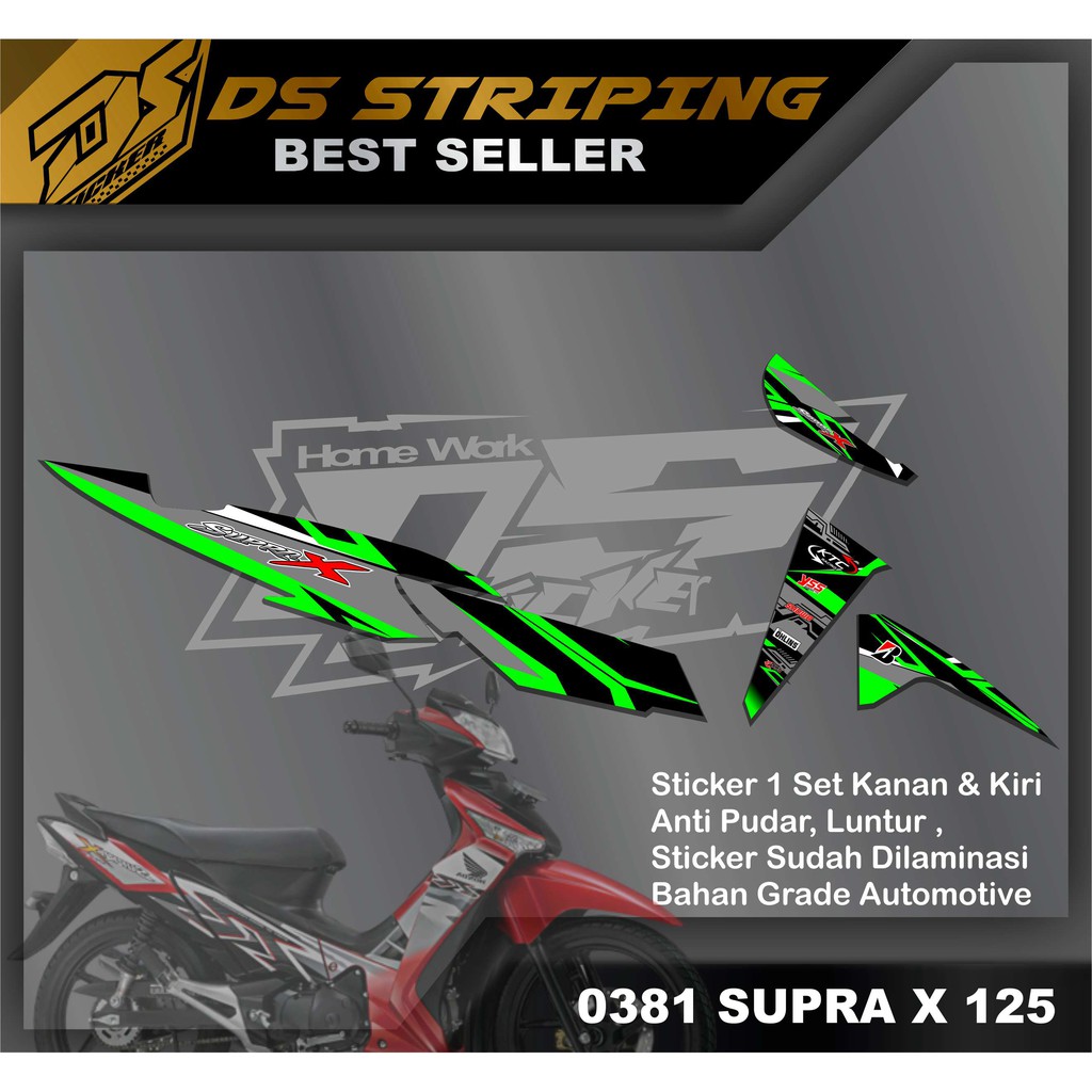 0381 STIKER STRIPING LIS VARIASI SUPRA X 125 2007 - 2013