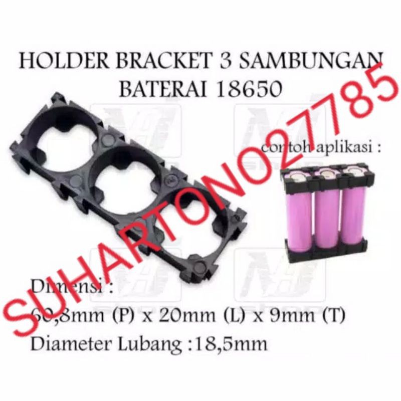 Bracket Holder Baterai 18650 Slot Bentuk Silinder Anti Getaran