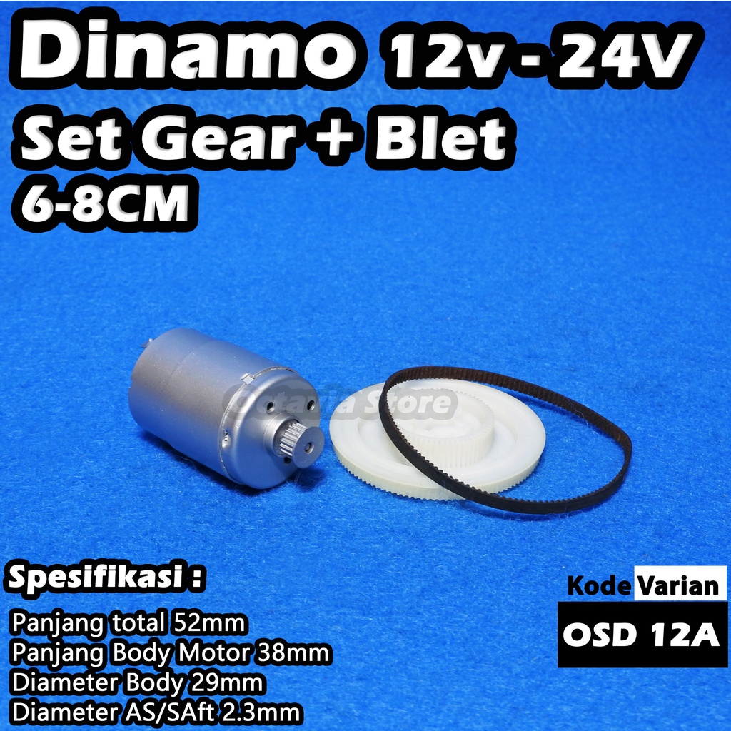 Dinamo DC 12V-24V Pluss Set Gear Pully