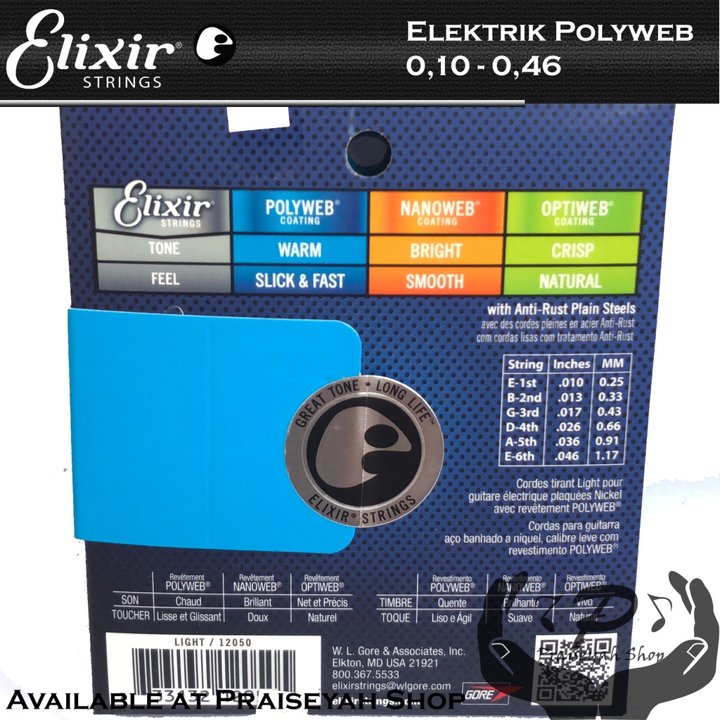 Elixir Senar Gitar Elektrik Polyweb 09 dan 010 Original Guitar String Electric