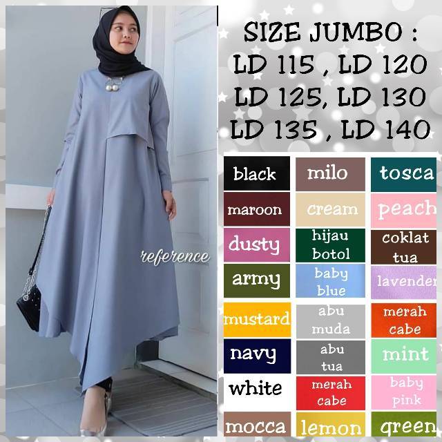 TUNIC BIG SIZE LD 115 / LD 120 / LD 125 / LD 130 / LD 135 / LD140 ATASAN WANITA MODIS NEW MIDA TUNIK