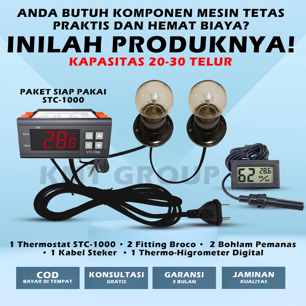 Paket Siap Pakai 2P THDS STC Thermostat Termostat Pemanas Hygrometer untuk Mesin Tetas