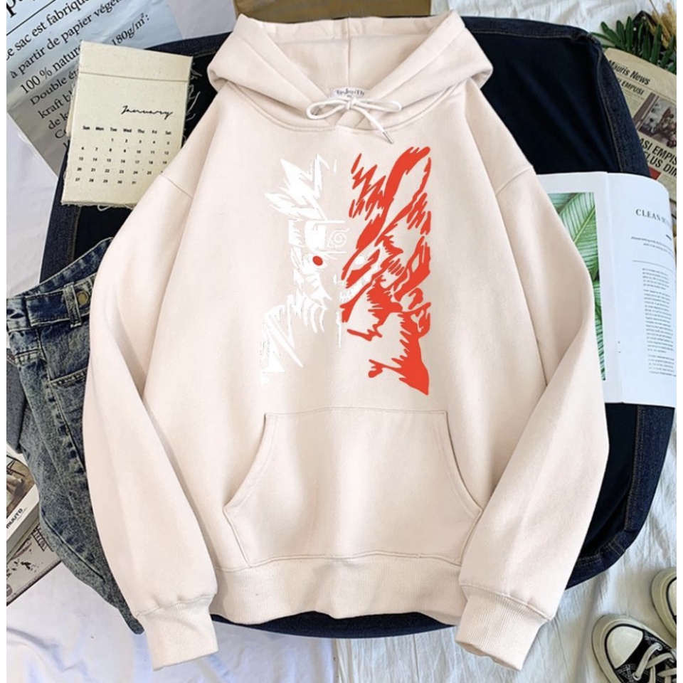 WOLF NARUTO Jumper Hoodie II Sweater Hoodie Anime II Sweter Oblong Topi Sz M - XL ( Pria &amp; Wanita / Anak &amp; Dewasa )