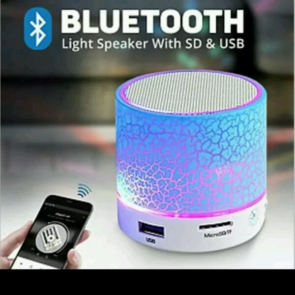 Speaker Bluetooth ORIGINAL Music LED Portable Mini Bluetoot with Memory Card Slot FM Radio USB kecil