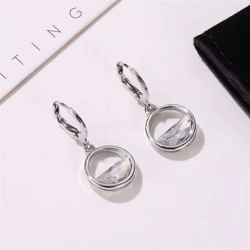 Anting Perak Sterling Wanita Fashion Aksen Berlian Aksesoris Gaya Korea