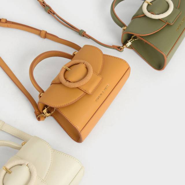 Tas Charles&Keith Woven Buckle Top Handle Bag