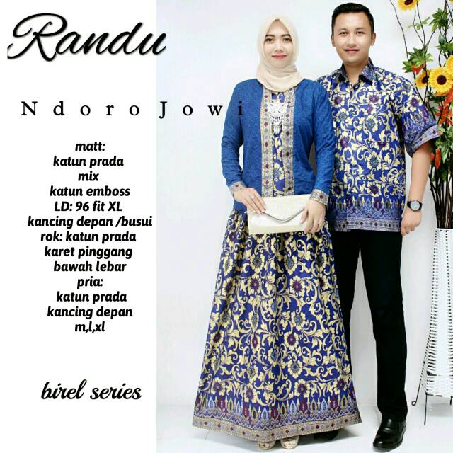 Randu Couple kebaya modern fashion muslim motif bunga batik Couple keluarga grosir baju