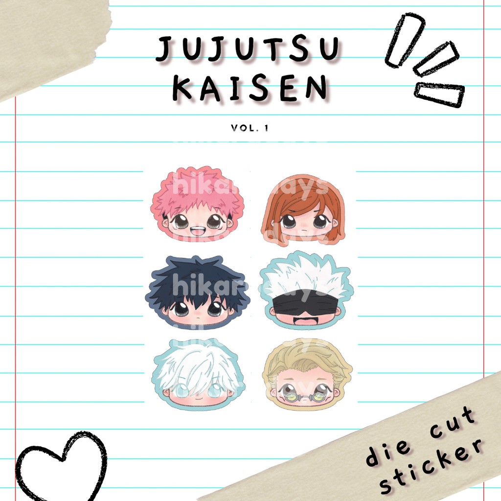 Jujutsu Kaisen Die Cut Stickers by hikarudays