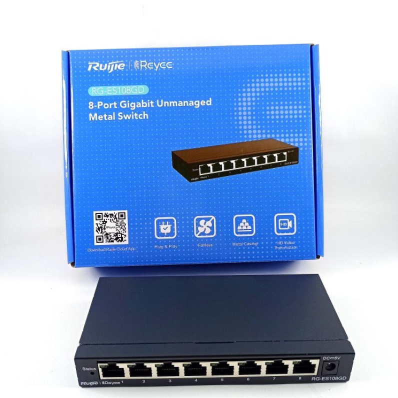 RUIJIE SWITCH HUB RG-ES108GD GIGABIT 8 PORT