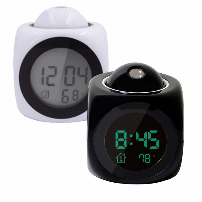 Jam Alarm Projection LCD Digital Clock Voice Thermometer -DA45