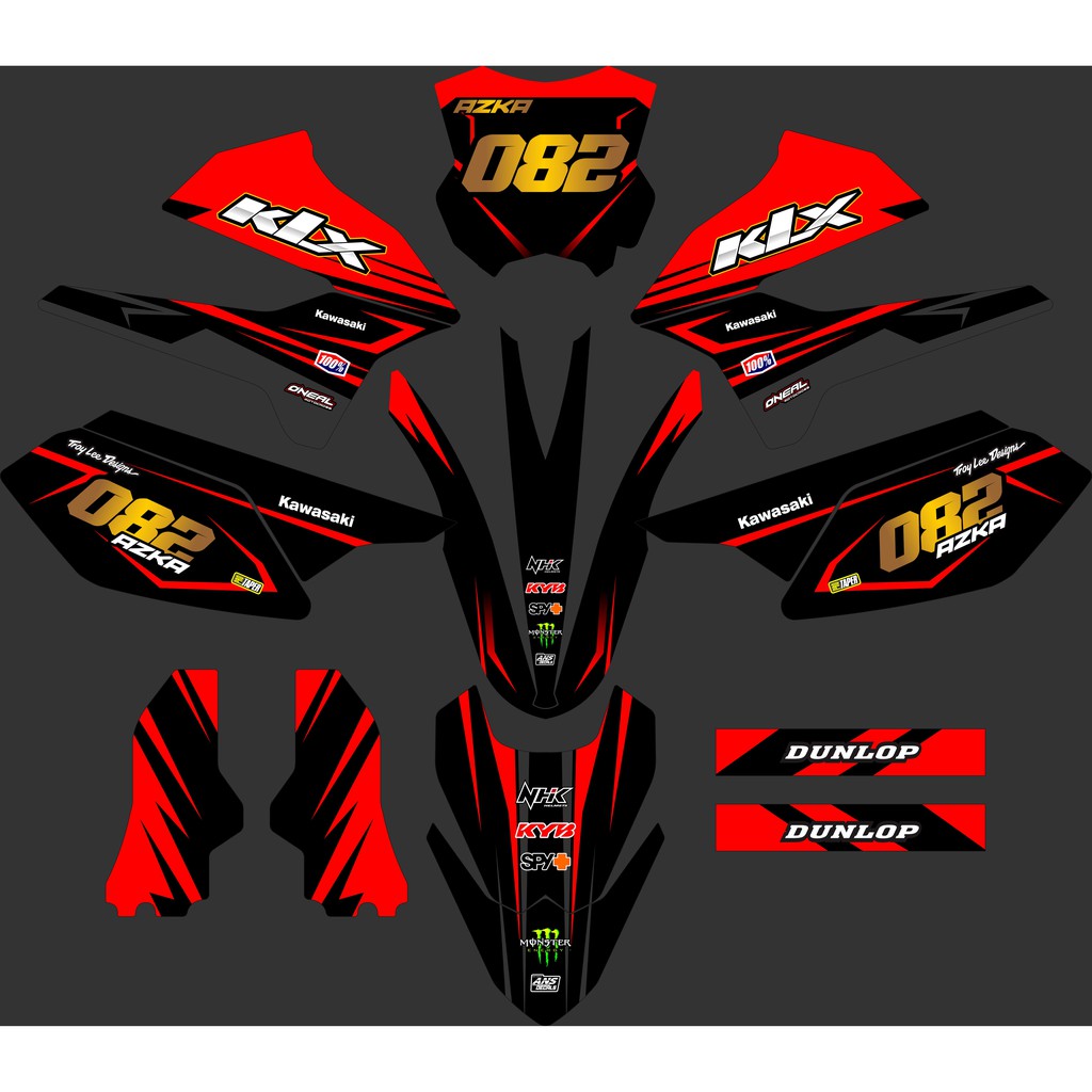 DEAL KAWASAKI KLX 250 FULL BODY STIKER KAWASAKI DTRACKER 250 STIKER KAWASAKI KLX 250