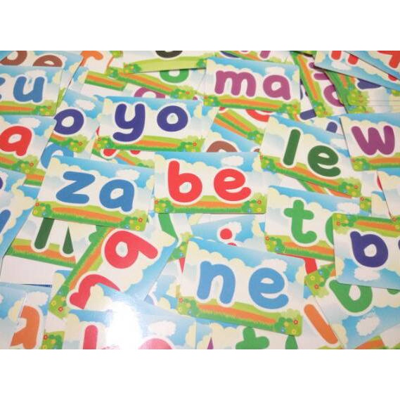 Paling Dicari.. flash card suku kata / 110 KARTU BACA / belajar membaca suku kata / FLASHCARDS  BACA