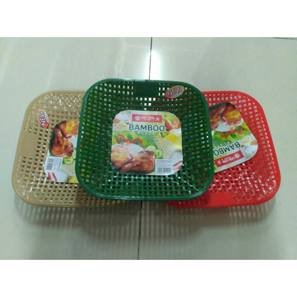 Lionstar T 45 (1Ls) Bamboo Plate Piring rotan bambu plastik Lion Star