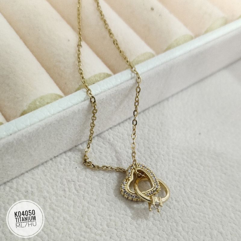 Kalung Titanium Love Ring K04050