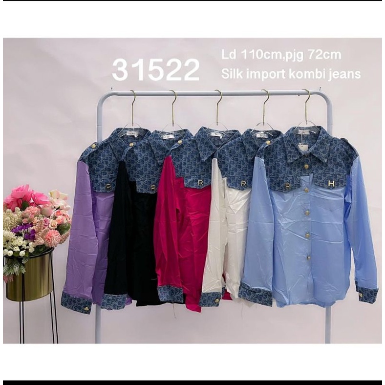 kemeja balenciaga olla bahan katun premium halus dan jatuh ada tag label fit to Allsize