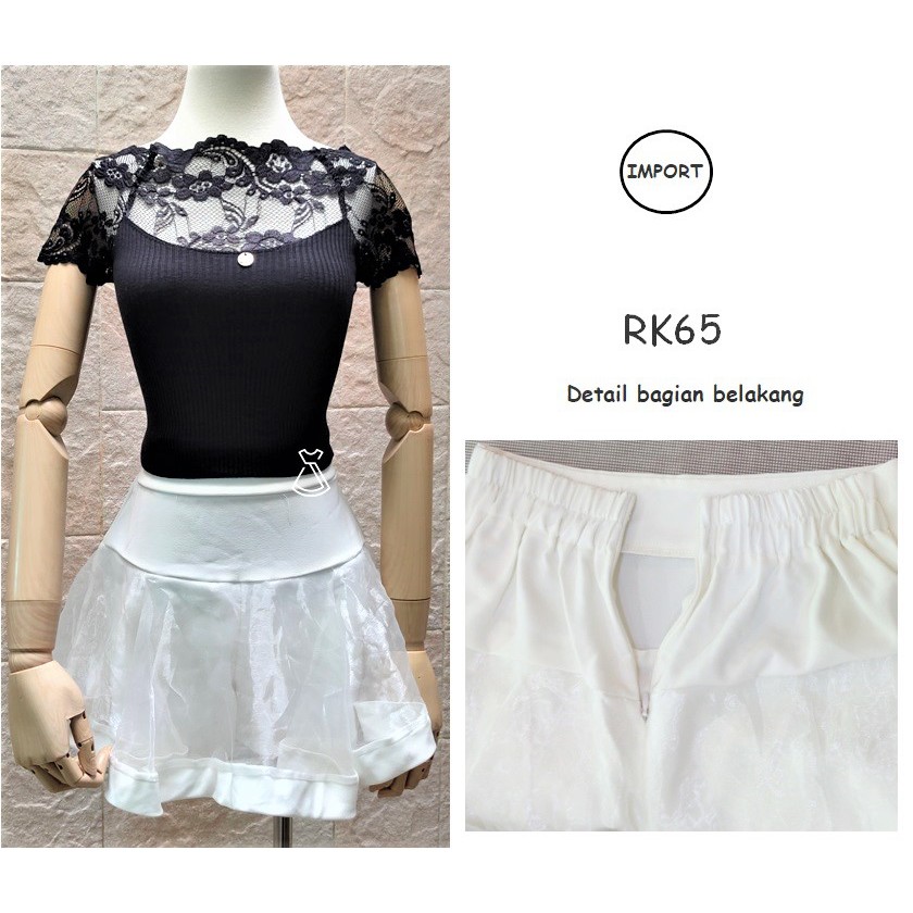 RK65 - ROK CELANA BASIC WEDGES MINI KANTOR WANITA IMPORT ROK FLARE MURAH