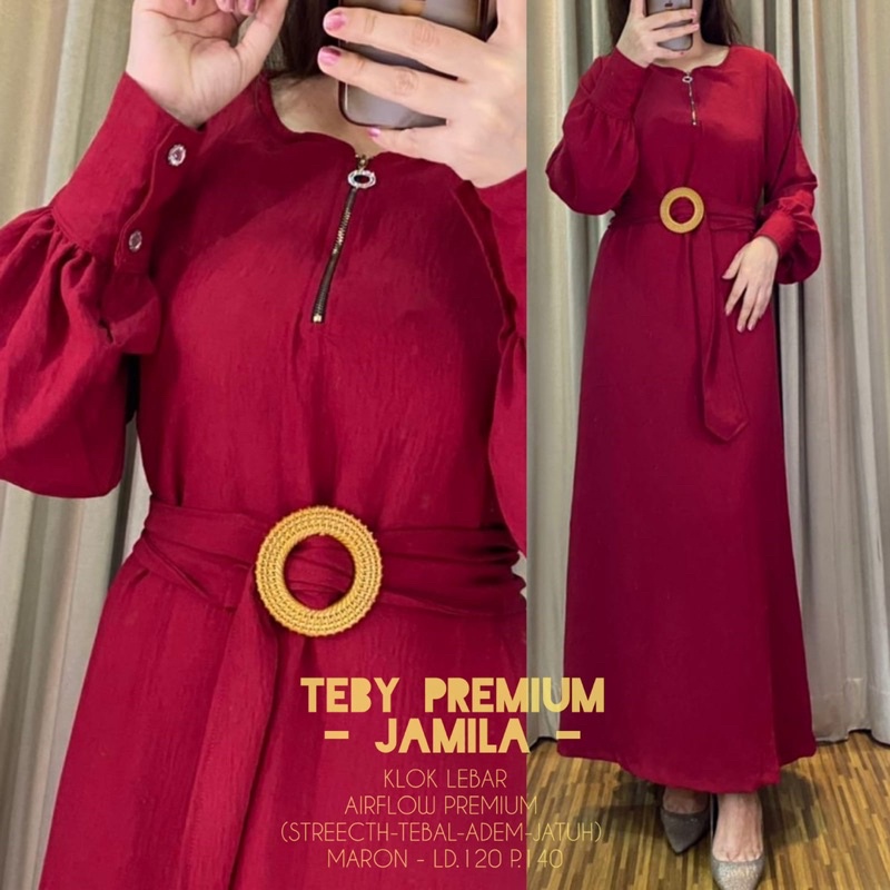 Daster Arab TEBY JAMILA Maxi Dress Gamis Crinkel Premium