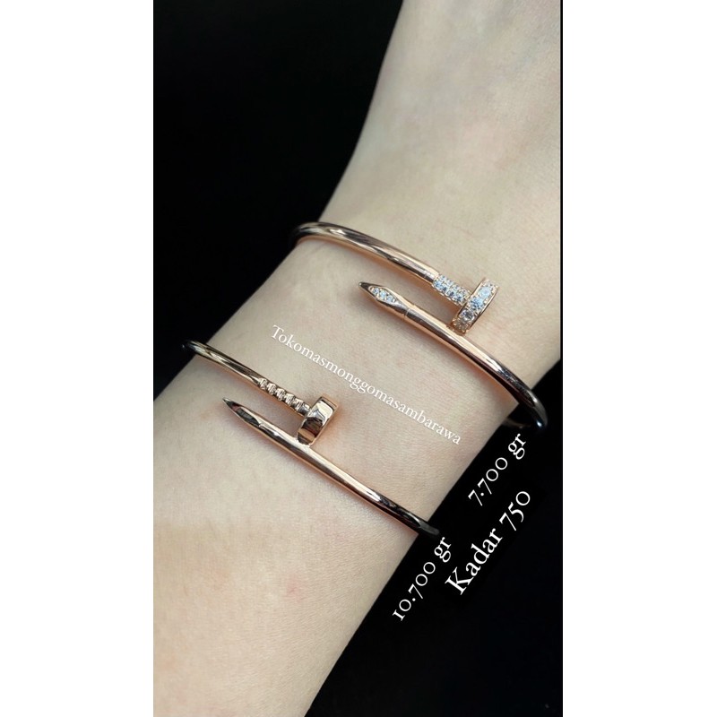 Gelang Cartier Paku Mata (atas) Emas 17k/750