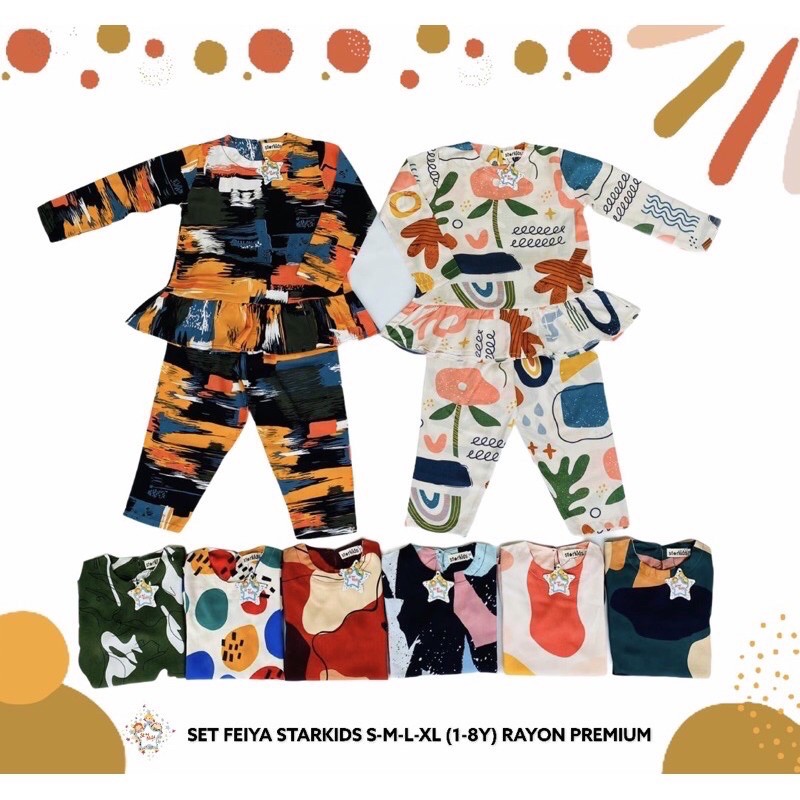 SET FEIYA STARKIDS SETELAN RAYON ANAK PEREMPUAN 1-8 TAHUN ZULFAKIDS