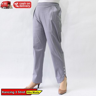  Baggy  pants  KANCING 3 STRET JESSIE PANTS  Katun Stretch 