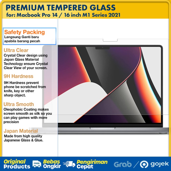 tempered glass macbook pro 14 16 inch 2021 m1 pro max screen protector   14 inch 2021