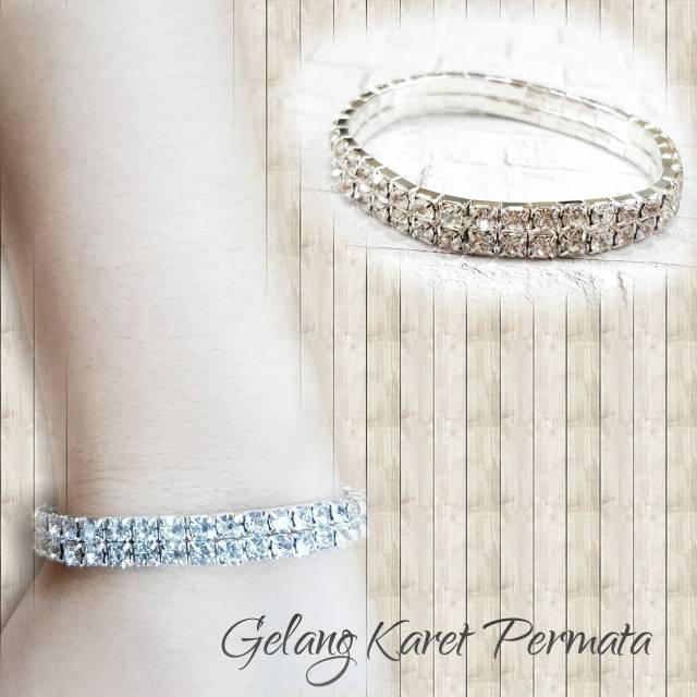 Gelang Karet lapis permata Import Fashion Korean