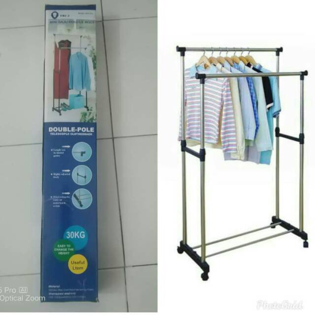 RAK BAJU GANTUNG - DOUBLE ROD RACK ORGANIZER