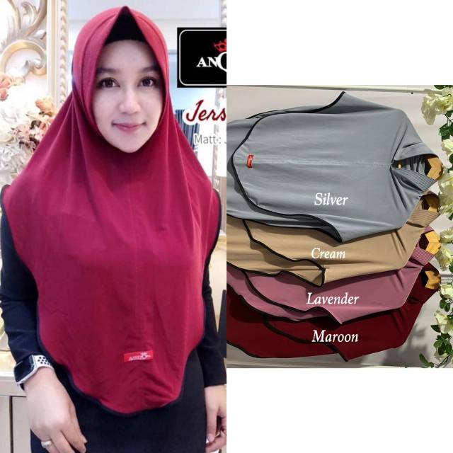 HIJAB ANQUELLA LIST | Jilbab anquella list bahan jersey super