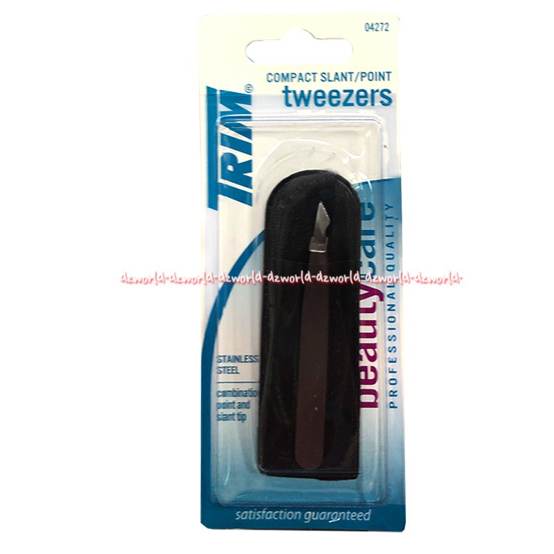 Trim Compact Slant Point Tweezers Pinset Dengan Sarung Stainless