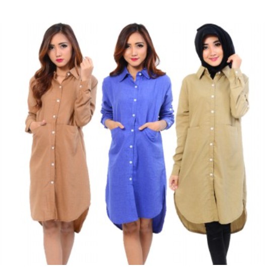 Baju Wanita  Tunik amanda jh - Biru Muda