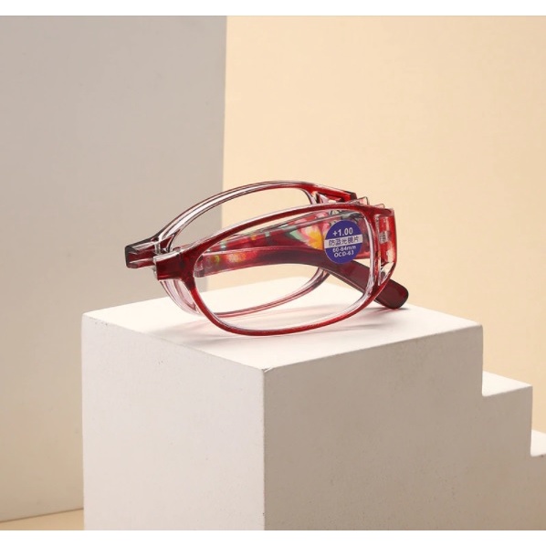 KACAMATA BACA PLUS FRAME LIPAT LENSA ANTI RADIASI HIGH QUALITY LIGHT EYE GLASSES MOTIF BUNGA UNIK + BOX DAN LAP BR77 UNISEX