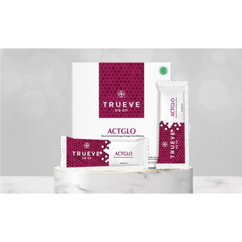 [BONUS FREE GIFT] BPOM TRUEVE ACTGLO COLLAGEN DRINK HALAL - 1box isi 20pc 100% ORIGINAL