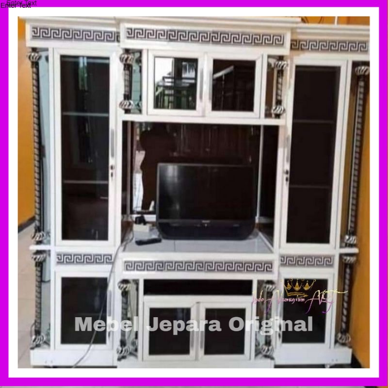 Bufet Tv - Lemari Partisi Besar Penyekat Ruangan Bahan Alumunium Kaca Modern