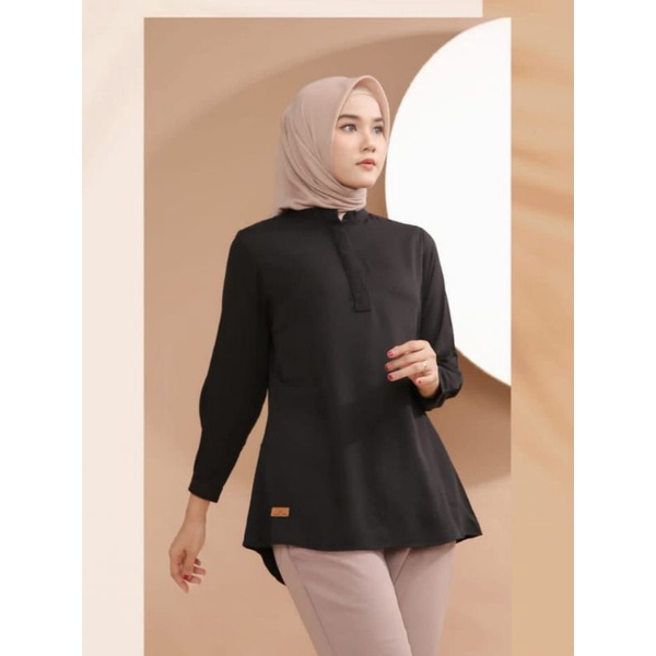 BRIGITA BLOUSE NADHEERA LUXURY || Atasan Wanita Kerja Hitam Terlaris Best Seller