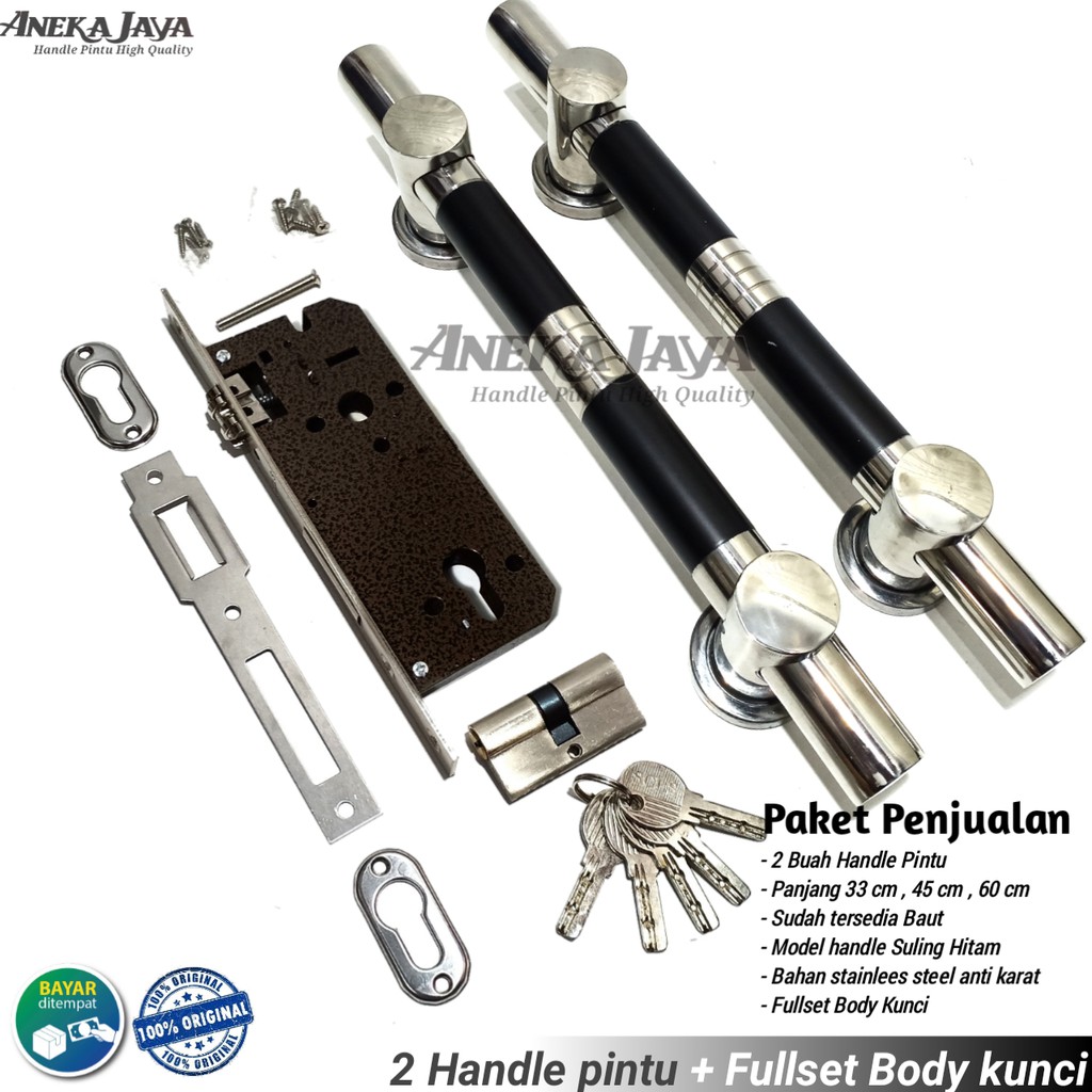 Satu set handle pintu rumah 33 cm 45 cm 60 cm murah minimalis tarikan pintu stainless gagang pintu