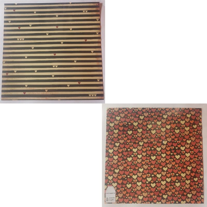 

kertas motif bolak balik hati hitam garis