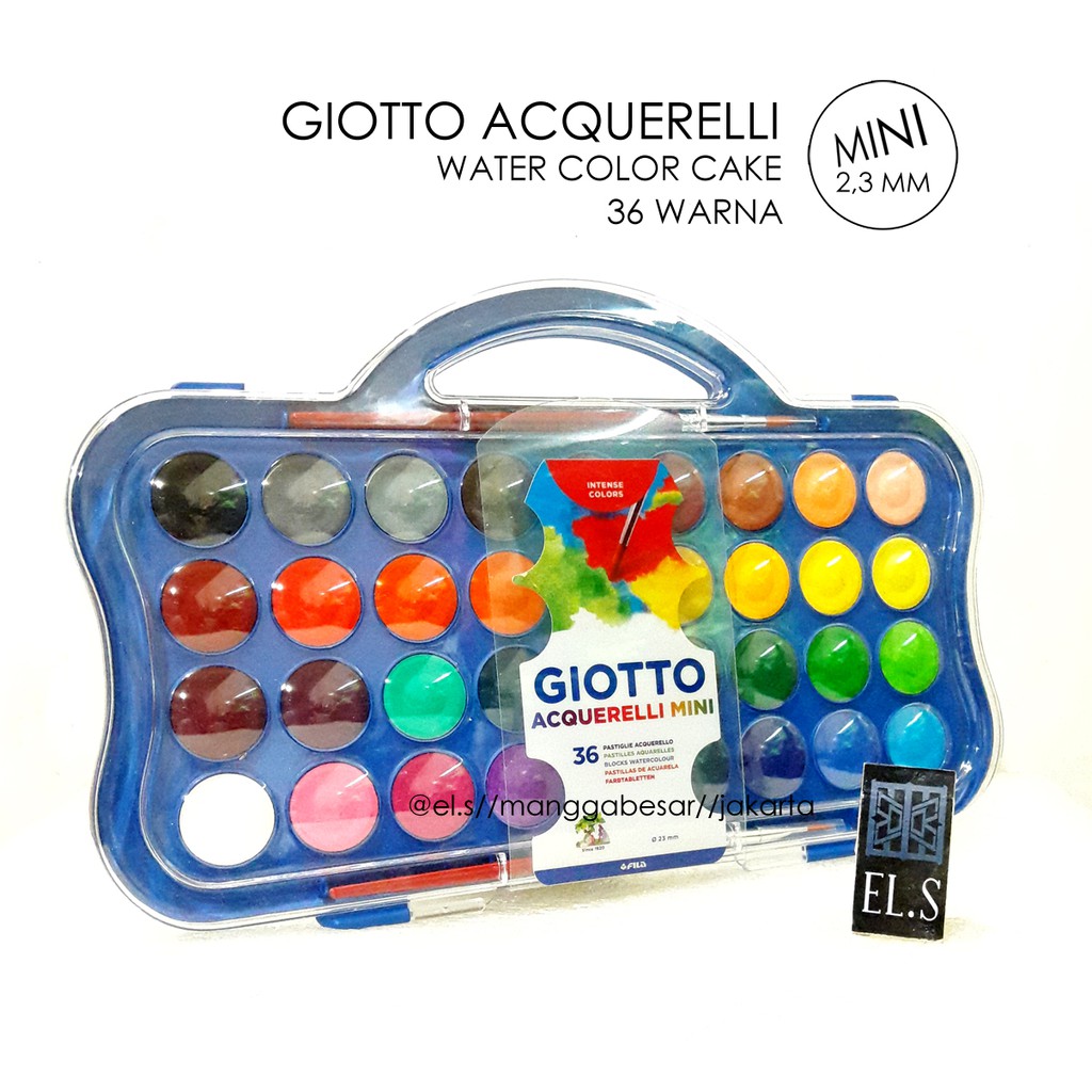  Giotto Acquerelli MINI  36 Warna Water Color Cake Cat 
