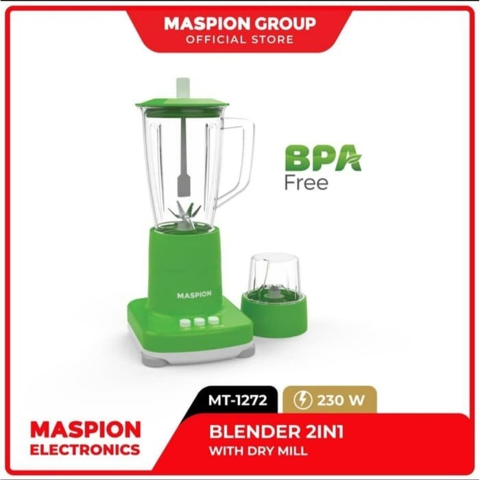 MASPION Blender Plastik 1 Liter MT 1272 PL - Garansi Resmi 1 Tahun