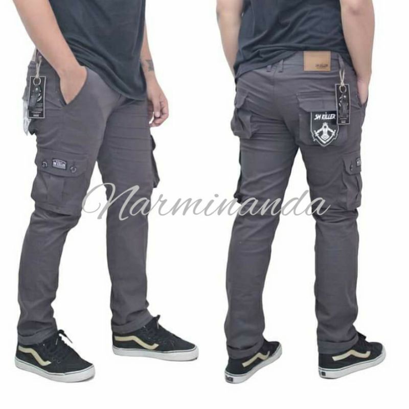 CELANA PANJANG TWILL CARGO KANTONG SAMPING