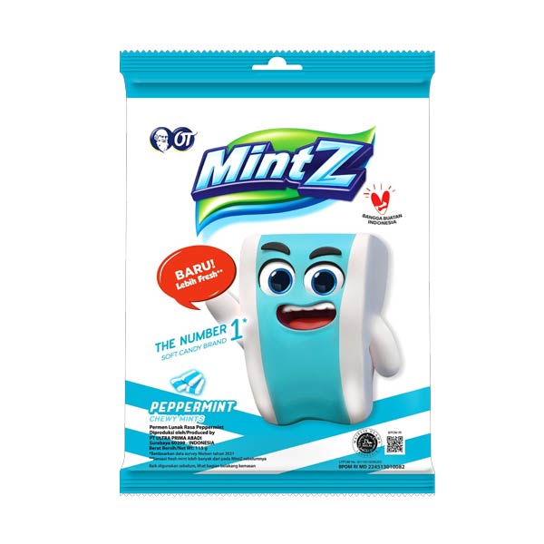 

MINTZ CHEWY PEPPERMINT CANDY BAG 115 GR - PERMEN