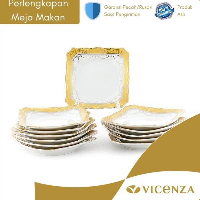 Vicenza Piring Kecil Kotak 1 Lusin B423 Padi
