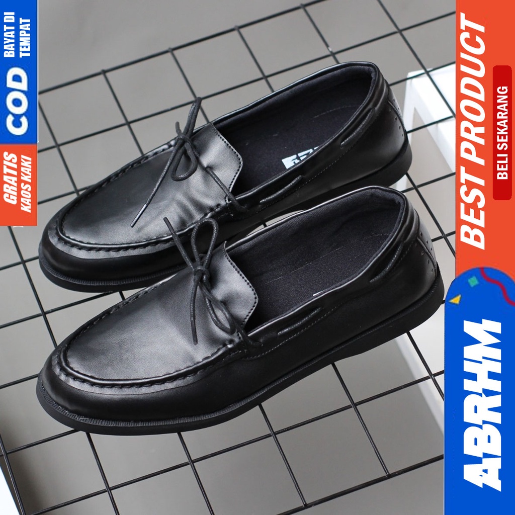 ABRAHAM Elbrow Sepatu Formal Casual Pantofel Kerja Hitam- Coklat