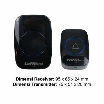 Bel Pintu Rumah Tanpa Kabel Wireless Remote Doorbell 38 Nada 1PCS Receiver Taffware A10