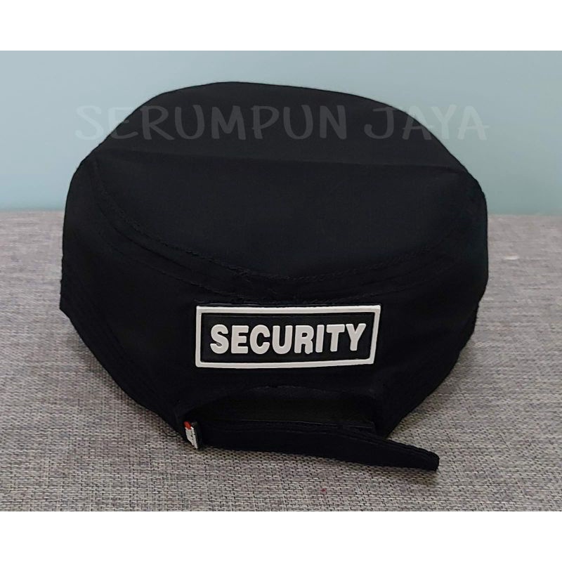 TOPI KOMANDO SECURITY LOGO PUTIH - TOPI KOMANDO SECURITY LOGO PUTIH VELCRO HITAM 2 PATCH