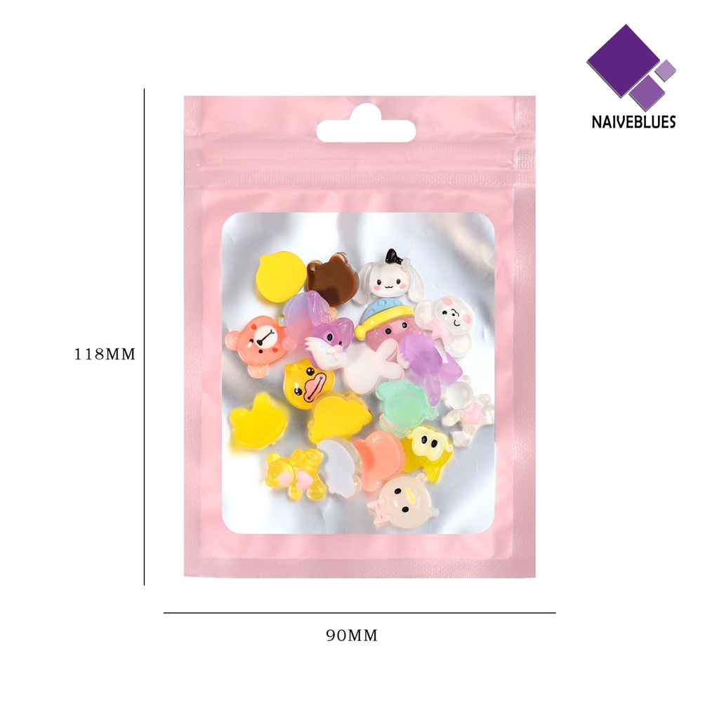 Naiveblue 20Pcs Charms Berlian Imitasi 3D Bahan Resin Tahan Air Untuk Dekorasi Nail Art