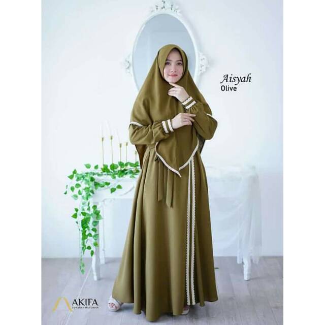 AISYAH BY AKIFA - SET GAMIS ORIGINAL BRAND AKIFA, gamis simple & elegant